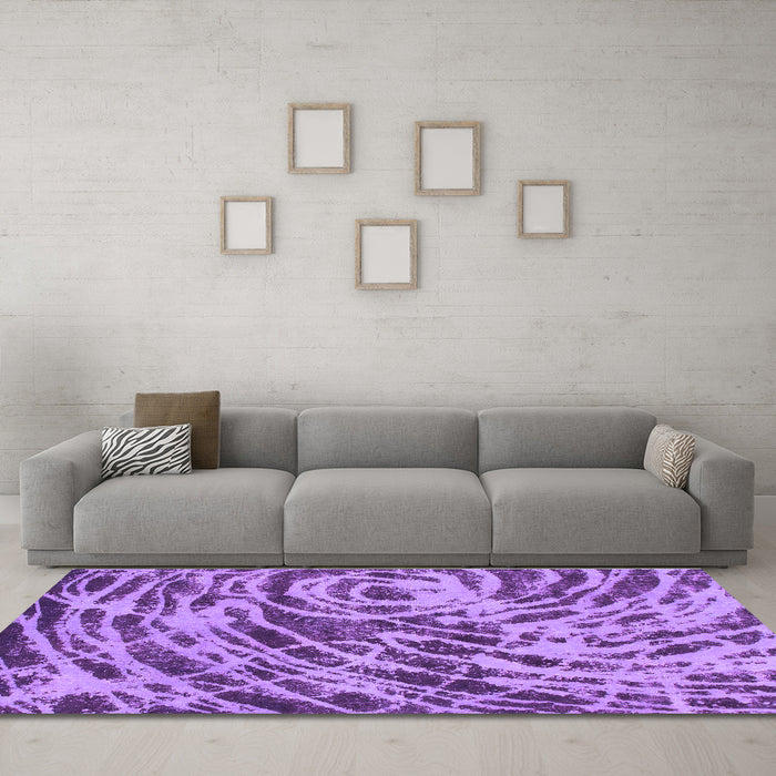 Machine Washable Abstract Purple Modern Area Rugs in a Living Room, wshabs1108pur