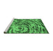 Sideview of Machine Washable Abstract Emerald Green Modern Area Rugs, wshabs1108emgrn