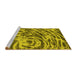 Sideview of Machine Washable Abstract Yellow Modern Rug, wshabs1108yw