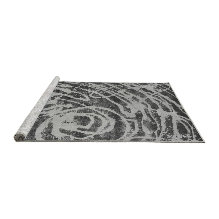 Sideview of Machine Washable Abstract Gray Modern Rug, wshabs1108gry