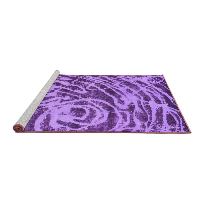 Sideview of Machine Washable Abstract Purple Modern Area Rugs, wshabs1108pur