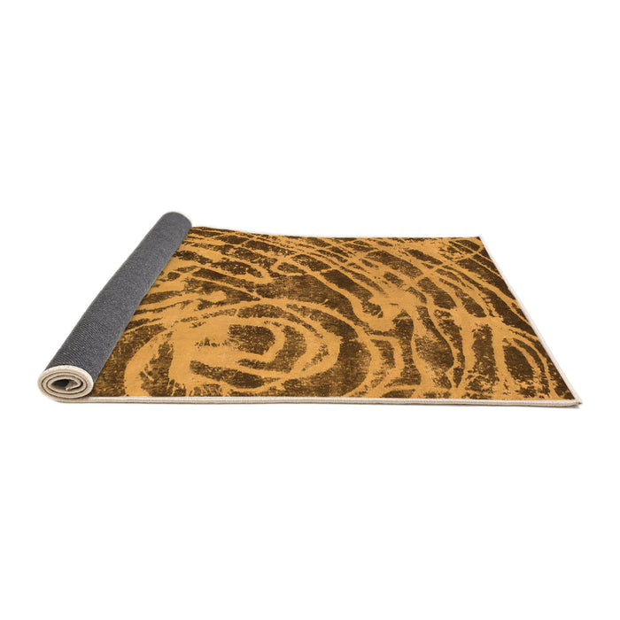 Sideview of Abstract Orange Modern Rug, abs1108org
