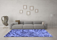 Machine Washable Abstract Blue Modern Rug, wshabs1108blu