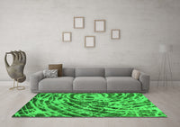 Machine Washable Abstract Green Modern Rug, wshabs1108grn