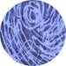 Round Machine Washable Abstract Blue Modern Rug, wshabs1108blu