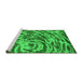 Sideview of Machine Washable Abstract Green Modern Area Rugs, wshabs1108grn