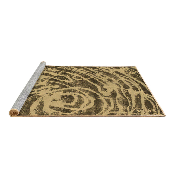Sideview of Machine Washable Abstract Brown Modern Rug, wshabs1108brn