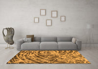 Machine Washable Abstract Orange Modern Rug, wshabs1108org