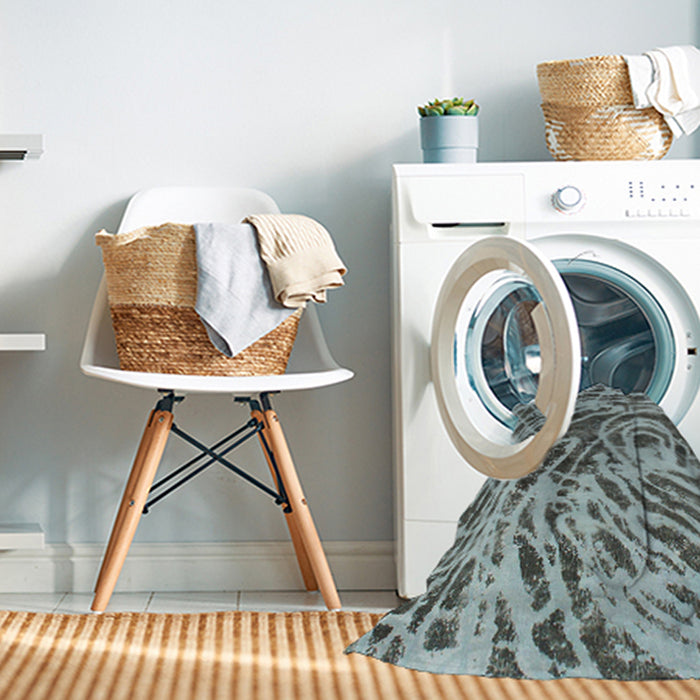 Machine Washable Abstract Cyan Opaque Blue Rug in a Washing Machine, wshabs1108