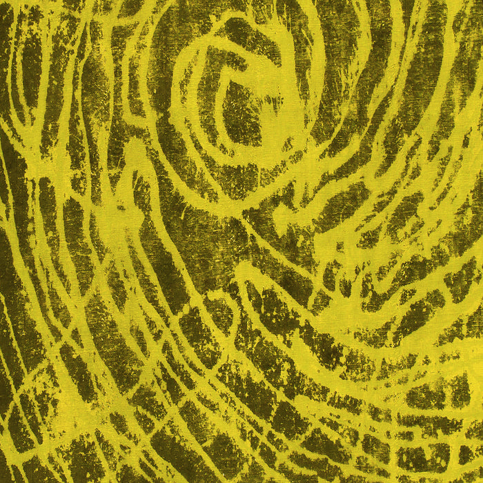 Square Machine Washable Abstract Yellow Modern Rug, wshabs1108yw