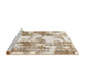 Sideview of Machine Washable Abstract Gold Rug, wshabs1109