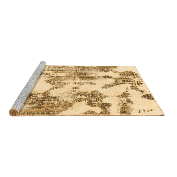 Sideview of Machine Washable Abstract Brown Modern Rug, wshabs1109brn