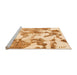 Sideview of Machine Washable Abstract Orange Modern Area Rugs, wshabs1109org