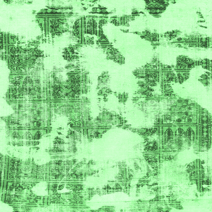 Square Abstract Emerald Green Modern Rug, abs1109emgrn