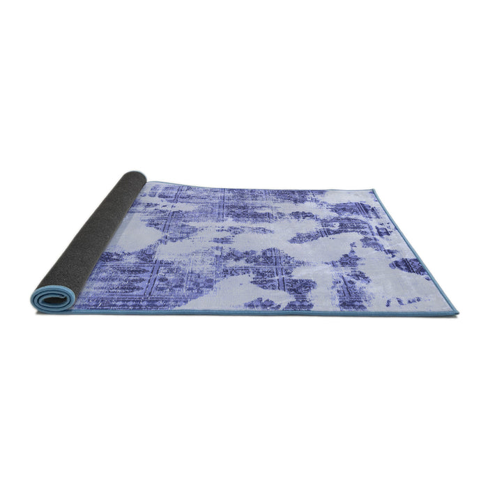 Sideview of Abstract Blue Modern Rug, abs1109blu