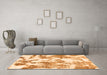 Machine Washable Abstract Orange Modern Area Rugs in a Living Room, wshabs1109org