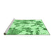 Sideview of Machine Washable Abstract Emerald Green Modern Area Rugs, wshabs1109emgrn