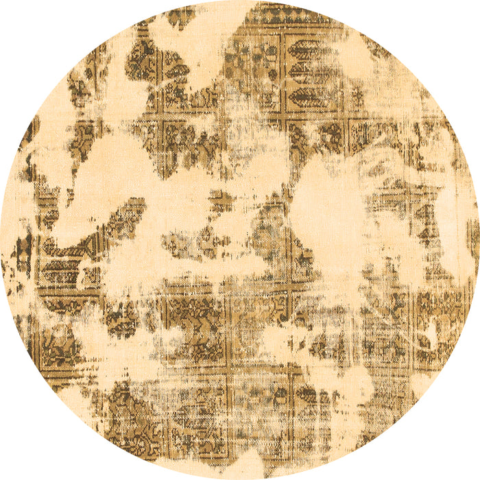 Round Abstract Brown Modern Rug, abs1109brn