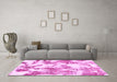 Machine Washable Abstract Pink Modern Rug in a Living Room, wshabs1109pnk