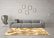 Machine Washable Abstract Brown Modern Rug in a Living Room,, wshabs1109brn