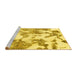 Sideview of Machine Washable Abstract Yellow Modern Rug, wshabs1109yw