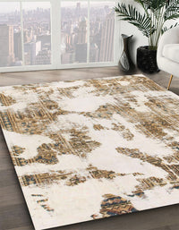 Abstract Gold Modern Rug, abs1109