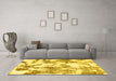 Machine Washable Abstract Yellow Modern Rug in a Living Room, wshabs1109yw