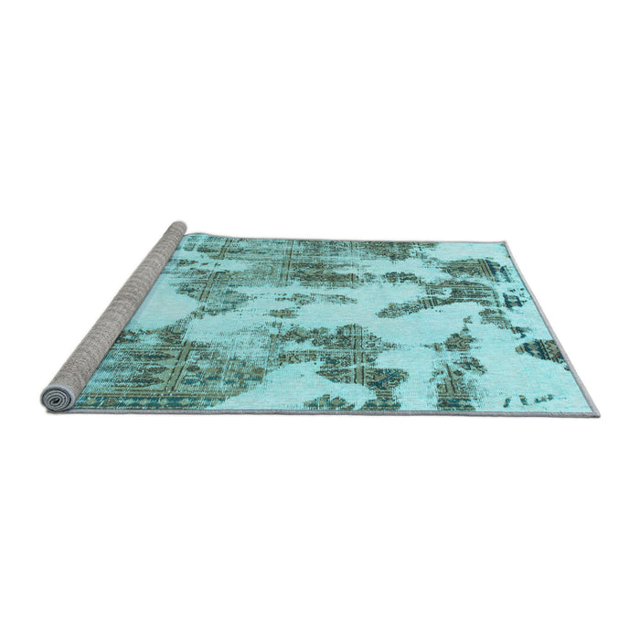 Sideview of Machine Washable Abstract Light Blue Modern Rug, wshabs1109lblu