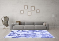 Machine Washable Abstract Blue Modern Rug, wshabs1109blu