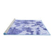 Sideview of Machine Washable Abstract Blue Modern Rug, wshabs1109blu