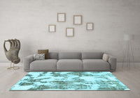 Machine Washable Abstract Light Blue Modern Rug, wshabs1109lblu