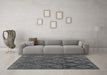 Machine Washable Abstract Gray Modern Rug in a Living Room,, wshabs110gry