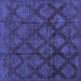 Square Abstract Blue Modern Rug, abs110blu