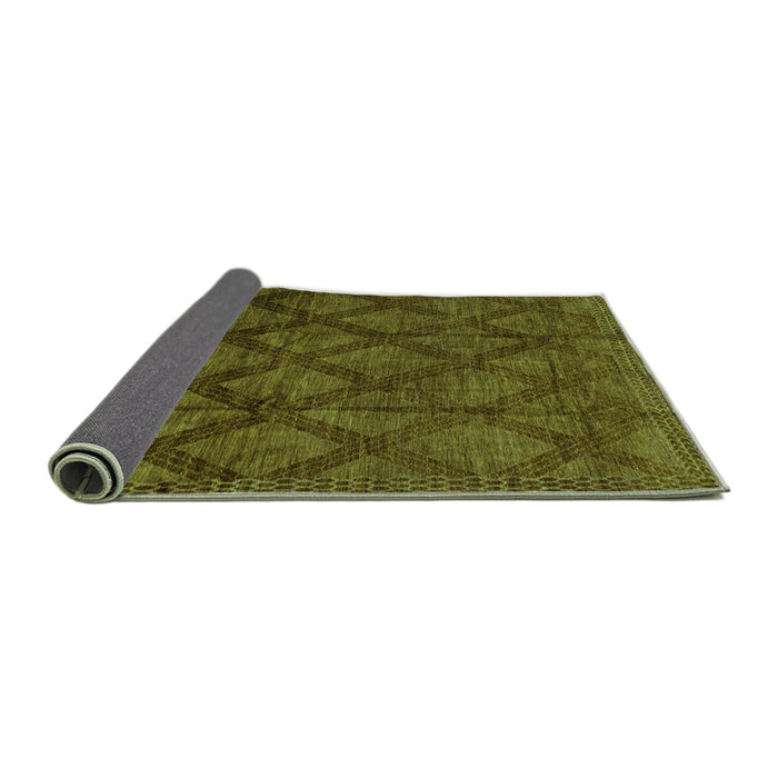 Sideview of Abstract Green Modern Rug, abs110grn