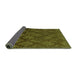 Sideview of Abstract Green Modern Rug, abs110grn