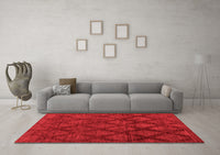 Machine Washable Abstract Red Modern Rug, wshabs110red