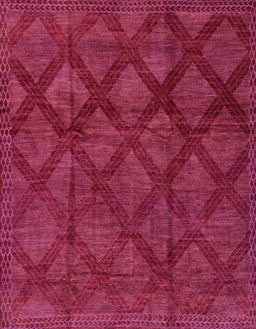 Abstract Raspberry Red Modern Rug in a Bedroom, abs110