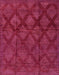 Machine Washable Abstract Raspberry Red Rug, wshabs110