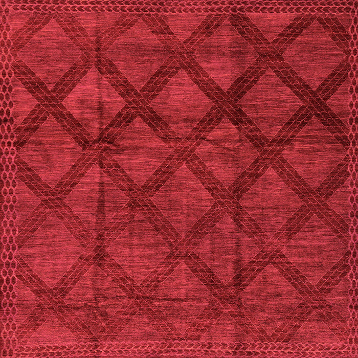 Square Machine Washable Abstract Orange Modern Area Rugs, wshabs110org