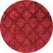 Round Machine Washable Abstract Orange Modern Area Rugs, wshabs110org