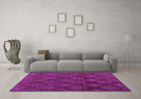 Machine Washable Abstract Purple Modern Rug, wshabs110pur