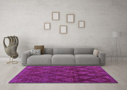 Machine Washable Abstract Purple Modern Area Rugs in a Living Room, wshabs110pur