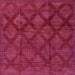 Square Machine Washable Abstract Raspberry Red Rug, wshabs110