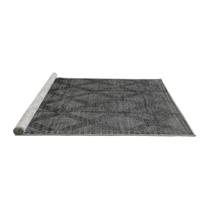 Sideview of Machine Washable Abstract Gray Modern Rug, wshabs110gry