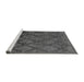 Sideview of Machine Washable Abstract Gray Modern Rug, wshabs110gry
