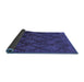 Sideview of Abstract Blue Modern Rug, abs110blu