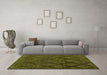Machine Washable Abstract Green Modern Area Rugs in a Living Room,, wshabs110grn