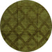 Round Abstract Green Modern Rug, abs110grn