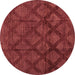 Round Abstract Brown Modern Rug, abs110brn