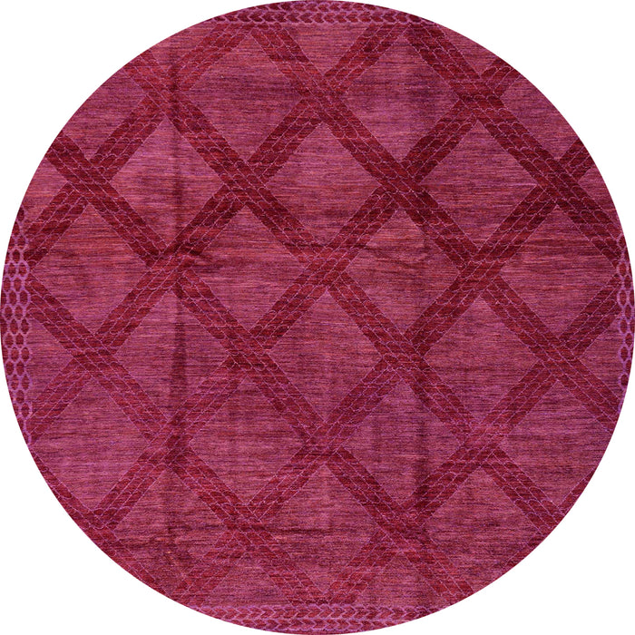 Round Machine Washable Abstract Raspberry Red Rug, wshabs110
